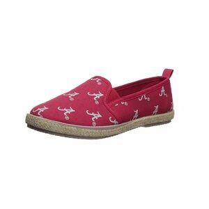 FOCO NCAA Women's Alabama Crimson Tide Espadrille Canvas Slip On Shoes